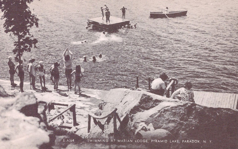 historical photo: swimming at marian lodge