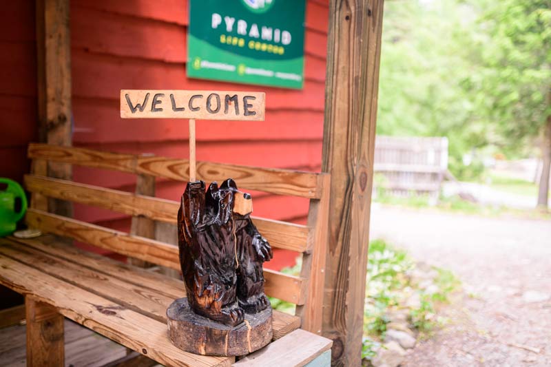 Welcome sign at Pyramid Life Center