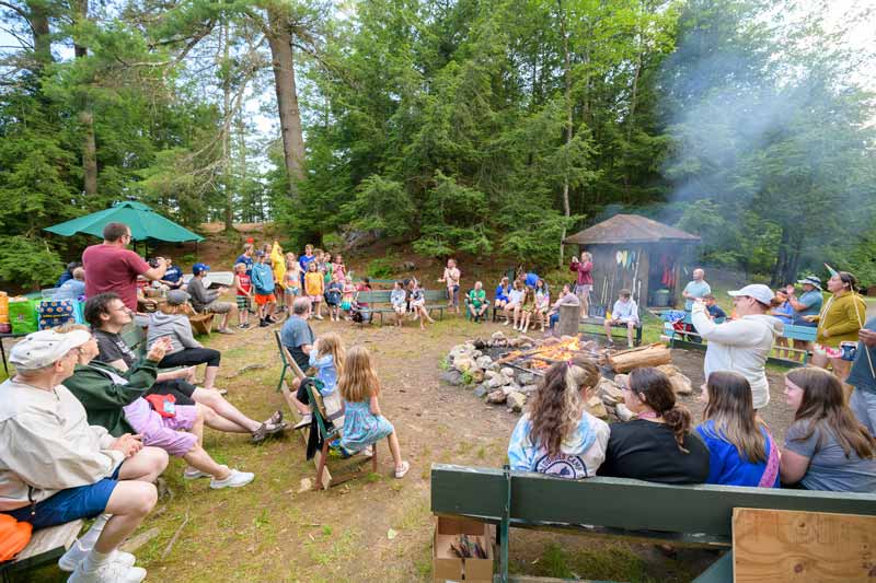 Group campfire at Pyramid Life Center