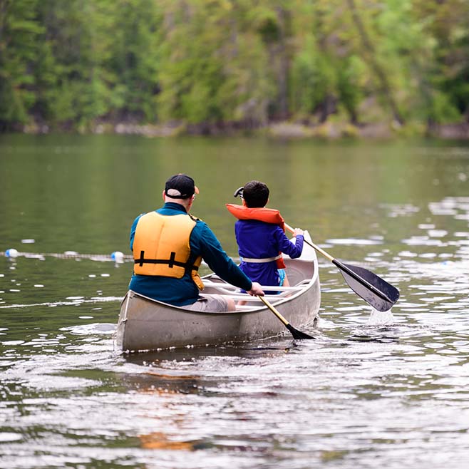 canoeing on Pyramid Lake